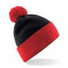 Winter hat - mod. B451:Black, 100% acrylic, Bright Red, One Size